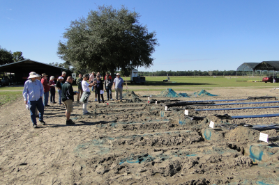 Attendees of Drip Irrigation School at Blue Dye Demo site